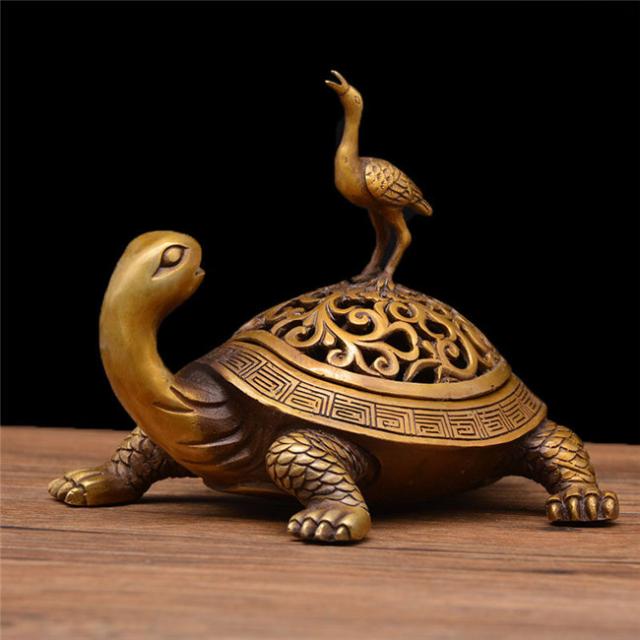 置物 風水 亀　鶴 お守り 置き 方 開運 祈願 グッズ 風水グッズ　香炉 銅製 　雑貨 香皿  仏具  聞香 香道　銅製の風水香炉 小さい　インテリア　卓上の通販は 6,783円