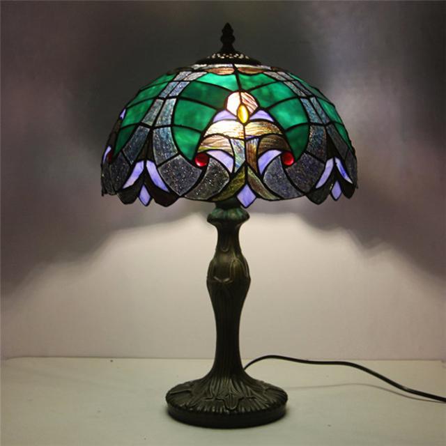30*45CM グリーンステンドグラスランプ スタンド照明 おしゃれ ガラス