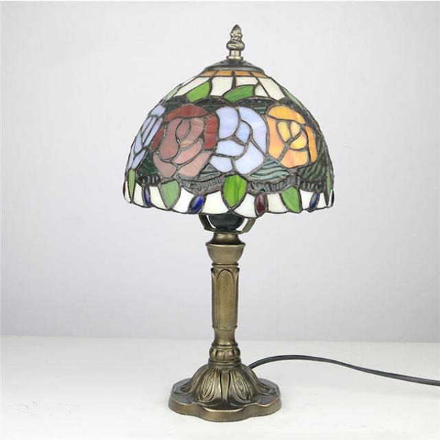 20*38CM 花柄 間接照明 ステンドグラス ランプ おしゃれ LED対応