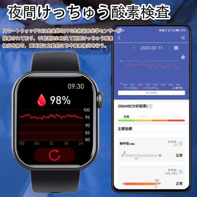 スマートウォッチ「非侵襲的血糖値測定 」スマートウォッチ 日本製