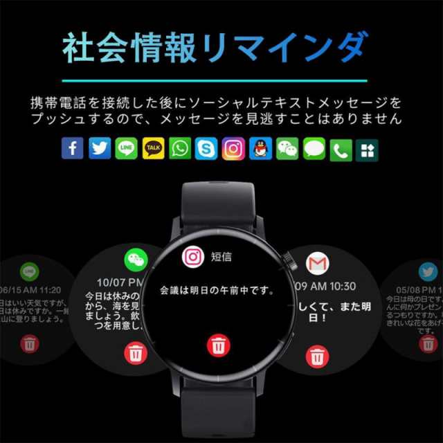 スマートウォッチ 日本製 センサー 24時間皮膚温度測定 けっ糖 けつ圧