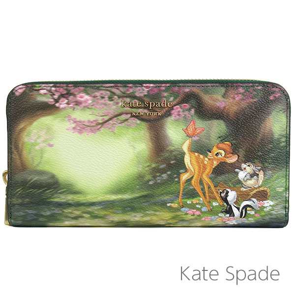 ケイトスペード 長財布 kate spade ディズニー バンビ とんすけ フラワー コラボ商品 ラウンドファスナーの通販は