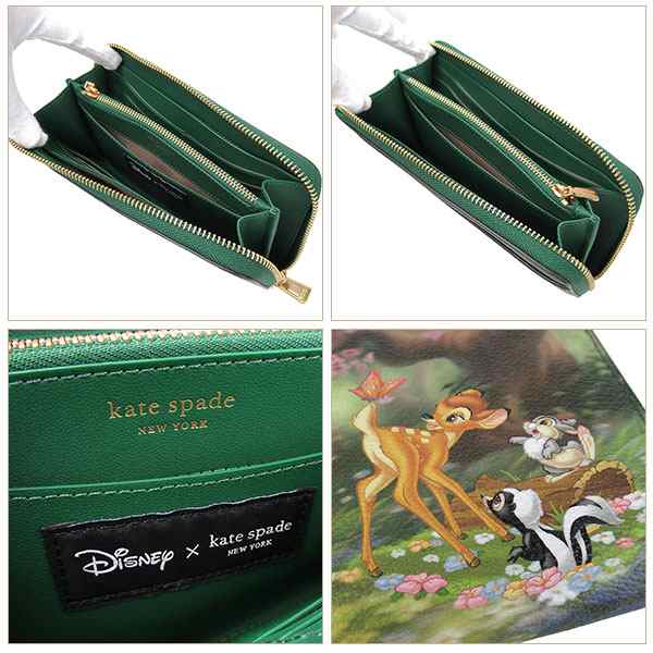 ケイトスペード 長財布 kate spade ディズニー バンビ とんすけ フラワー コラボ商品 ラウンドファスナーの通販は