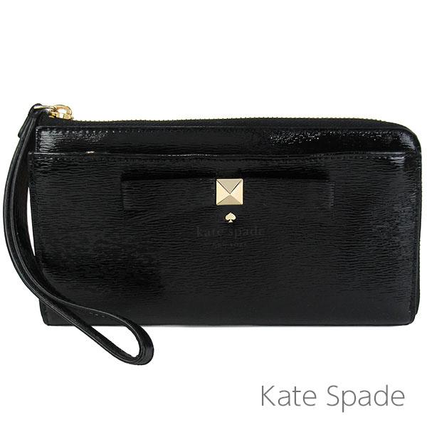 ケイトスペード 長財布 kate spade パテントレザー リボン L字ラウンドファスナーの通販は