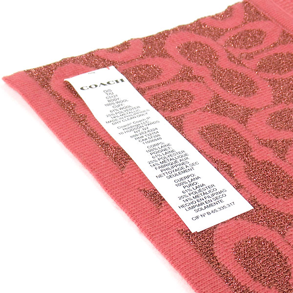 コーチ マフラー COACH メンズ レディース ウール シグネチャー ラメの通販は
