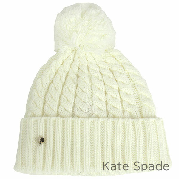 ケイトスペード ニット帽 帽子 ニットキャップ レディース kate spade 編み込み柄 ポンポン 8,800円