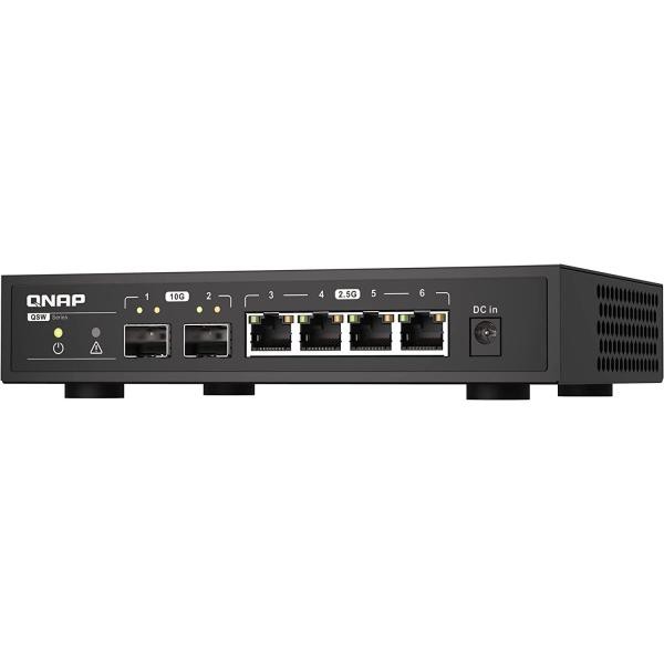 QNAP(キューナップ）2つの10GbE SFP ポート、4つの2.5GbE-Tポートを備えたアンマネージドスイッチ QSW-2104-2S