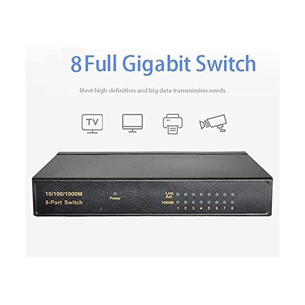 直販純正 Gigabit Ethernet Unmanaged Switch 8-Port- Home Network Hub Office  Splitter Plug-and-Play Silent Operation Desktop o
