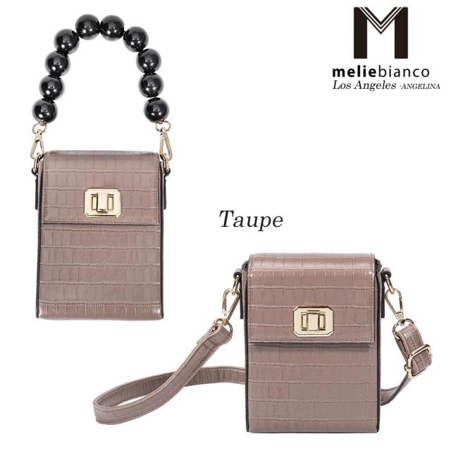 新入荷！限定品 Melie Bianco（メリービアンコ）CM7031 Carly パール レディース ミニバッグ スマホ 携帯 ショルダー ビーズバッグ クロコ柄 小さめ ポーチ 新入荷！限定品 Melie Bianco（メリービアンコ）CM7031 Carly パール