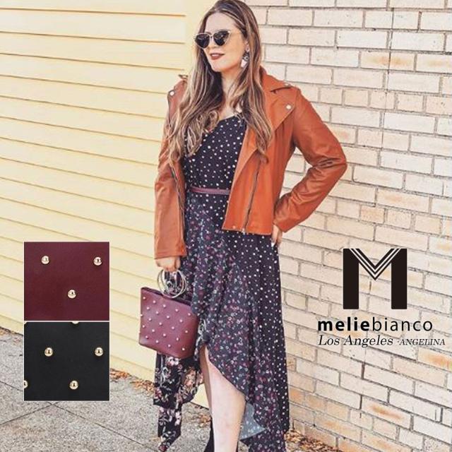 限定品　Melie Bianco（メリービアンコ）Z3016 Makenzie 掲載 レディース メタルドット柄 サークルハンドル ハンドバッグビーガンレザー革 ミニバッグ