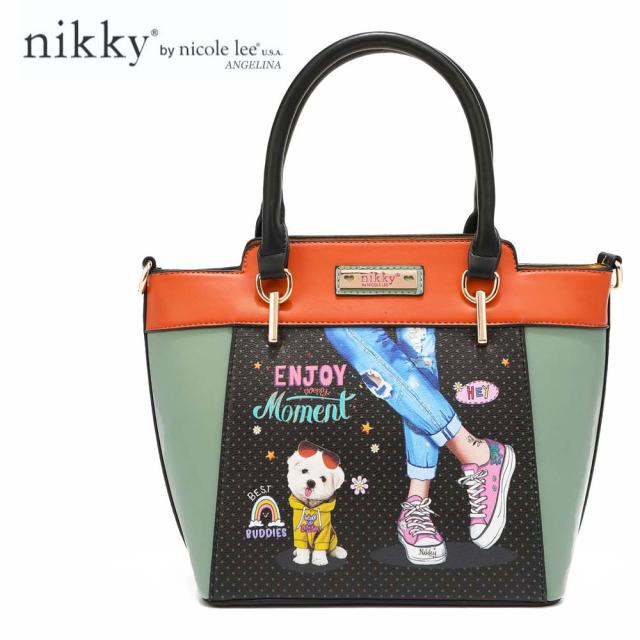 Nikky by nicole lee（ニッキー）NK12366 レディース ３点セット トートバッグ＋スモールハンドバッグ＋ラウンドファスナー長財布 ショルダー ビーガンレザー 30代 40代 20代 春夏秋冬 ENJOY EVERY MOMENT SDGs サステナブル 50代 60代 カーキ インスタ Nikky by nicole lee（ニッキー）NK12366 レディース 3点セット