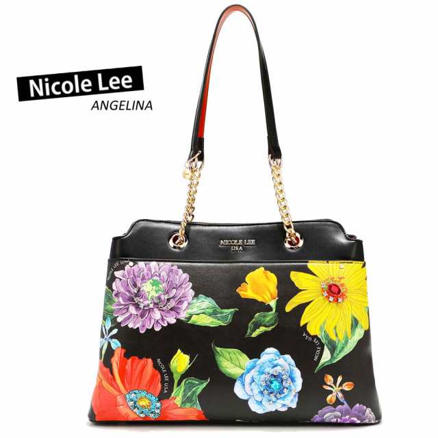 数量限定 NICOLE LEE ニコールリー BMV16511 BE MY VALENTINE レディース レトロモダンフラワー フローラル 花柄 ショルダーバッグ 春夏秋冬 ビーガンレザー ヴィーガン 人気 手帳 30代 40代 20代 SDGs サステナブル チェーンショルダー 宝石ビジューの通販は
