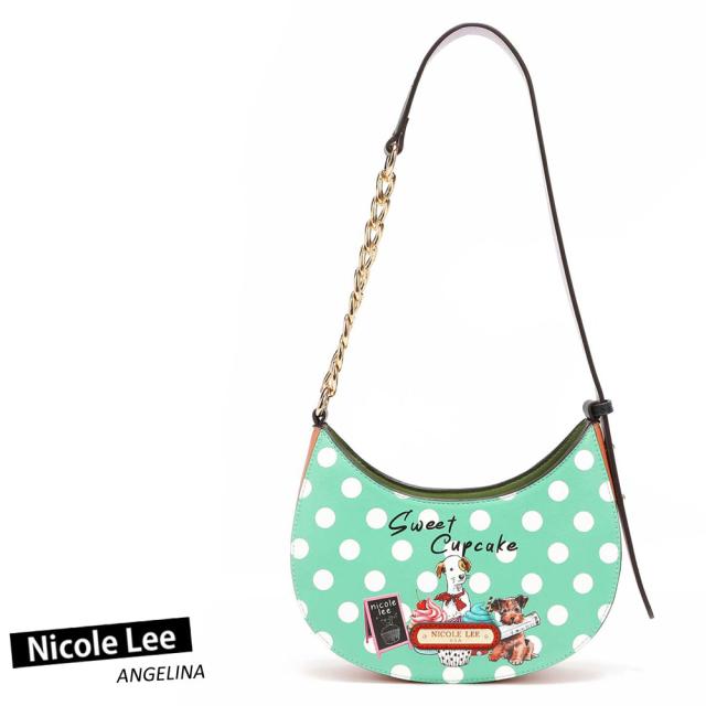 数量限定 NICOLE LEE ニコールリー CPD16311 レディース パステルドット柄 ミニバッグ ショルダー 春夏秋冬 ビーガンレザー ヴィーガン 30代 40代 20代 サステナブル SDGs 飛行機 トラベル 花柄 フローラル ドレス 小さめ CUPCAKE DOG　ニコルリー