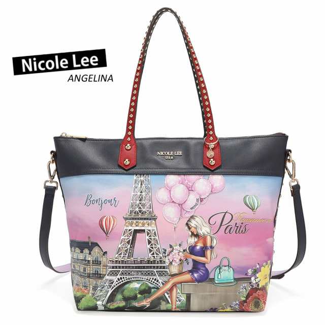 数量限定 NICOLE LEE ニコールリー RIP16479 ROMANCE IN PARIS レディース ロマンス パリ トートバッグ ショルダー カラーストーン ビジの通販は 12,775円