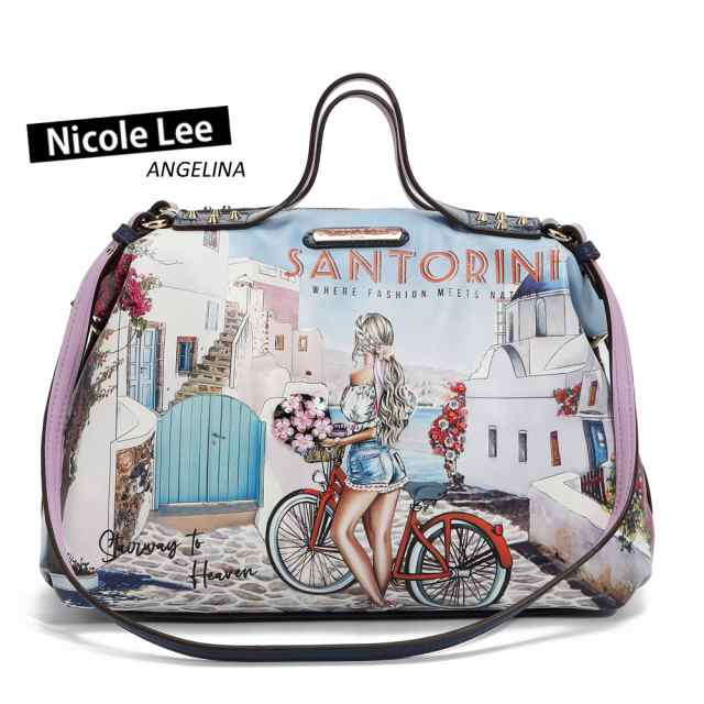 数量限定 NICOLE LEE ニコールリー SH16486 STAIRWAY TO HEAVEN レディース ハンドバッグバッグ カラーストーン ビジュー サントリーニ島 春夏秋冬 ビーガンレザー ヴィーガン 人気 30代 40代 20代 サステナブル SDGs エーゲ海 ブーケ ブルードームの通販は