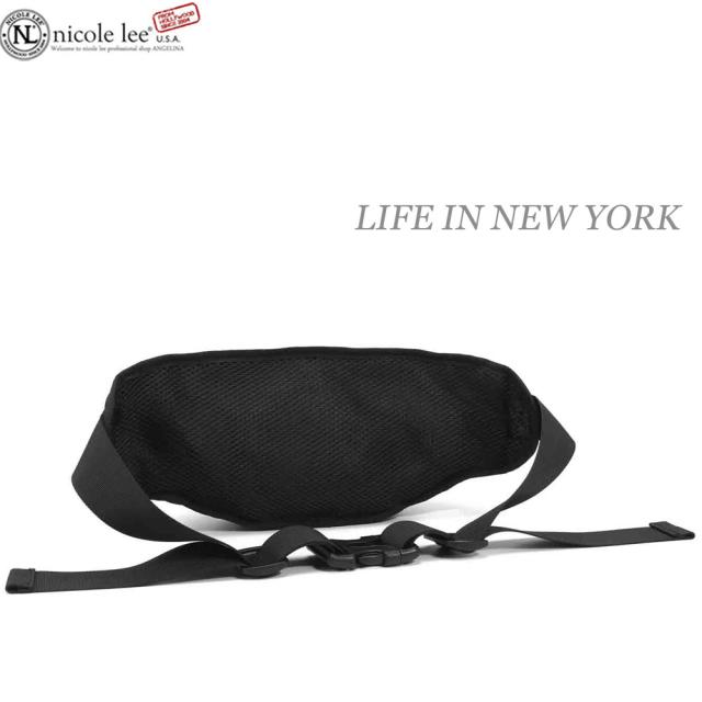 数量限定！NICOLE LEE ニコールリー FP16102 LIFE IN NEW YORK レディース ニューヨーク ガール クール デッサン ウエストポーチ ナイロンバッグ サコッシュ ビーガンレザー ヴィーガン 40代 春夏秋冬 黒 ニコルリー ボディバッグサステナブル　50代 60代 軽い 軽量の通販は