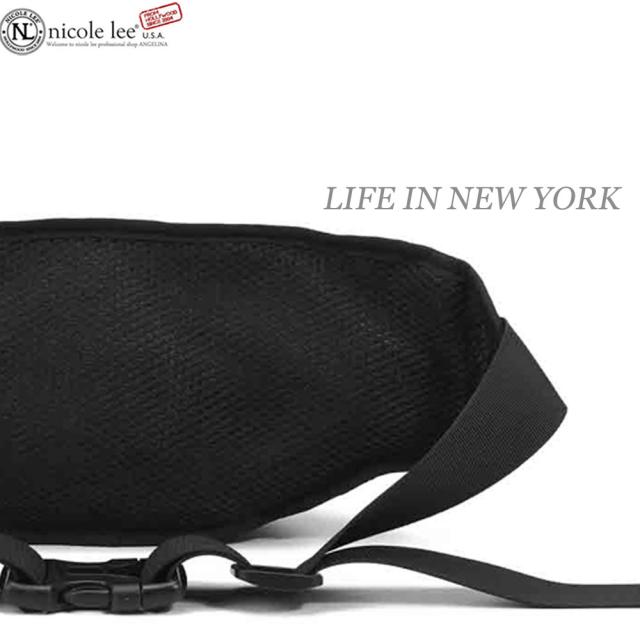 数量限定！NICOLE LEE ニコールリー FP16102 LIFE IN NEW YORK レディース ニューヨーク ガール クール デッサン ウエストポーチ ナイロンバッグ サコッシュ ビーガンレザー ヴィーガン 40代 春夏秋冬 黒 ニコルリー ボディバッグサステナブル　50代 60代 軽い 軽量の通販は