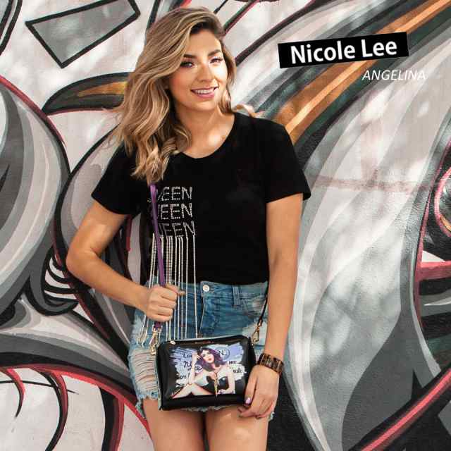 NICOLE LEE ニコールリー LYM15252 LOVE ME OR HATE ME ロゴ入り レディース ミニ ショルダーバッグ ポシェット ポーチ 小さめ 春夏秋冬 ビーガンレザー ヴィーガン 人気 手帳 ママ ブランド バック 30代 40代 20代 海外 ニコルリー 送料無料 クリスマスの通販は