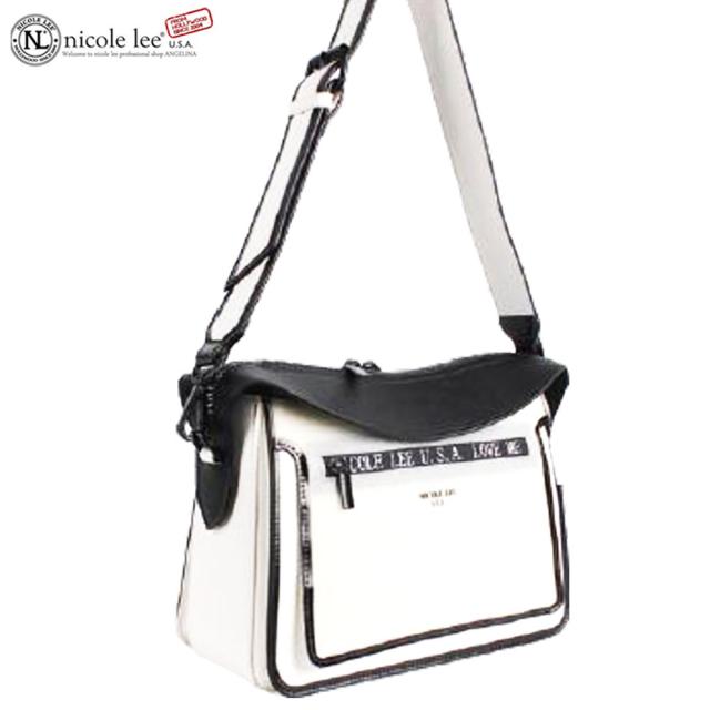 数量限定！NICOLE LEE ニコールリー P15328 ホワイト バイカラー レディース ショルダーバッグ セカンドバッグ クラッチ 春夏秋冬 ななめがけ ビーガンレザー ヴィーガン 人気 ママ ブランド 30代 40代 20代 小さめ ポシェット　ニコルリー　送料無料　クリスマス 数量限定！NICOLE LEE ニコールリー P15328 ホワイト バイカラー