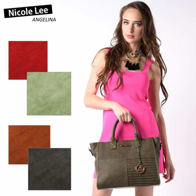 数量限定!NICOLE LEE ニコールリー P16262 シンプルシリーズ レディース トートバッグ ハンドバッグ ステッチ ロゴチャーム ビーガンレザー ヴィーガン 30代 40代 20代 春夏秋冬 ニコルリー SDGs サステナブル ジャガードロゴショルダー 50代 60代 軽い 軽量の通販は