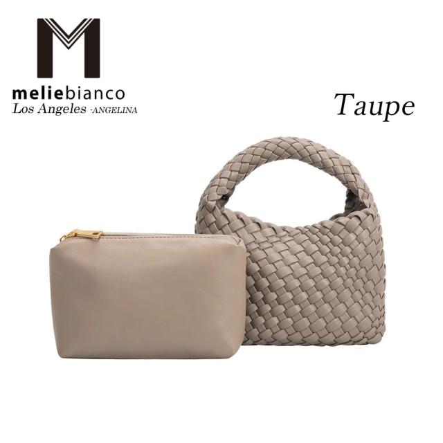 限定品 Melie Bianco メリービアンコ BC3304 Sylvie Taupe Recycled Vegan Top Handle Bag レディース メッシュ 編込 エレガント スクエア型　バッグ クラッチ ミニバッグ ハンドバッグ 高級　レザー ビーガン バック 30代 40代 20代 50代 クロワッサン　ボッテガ_10