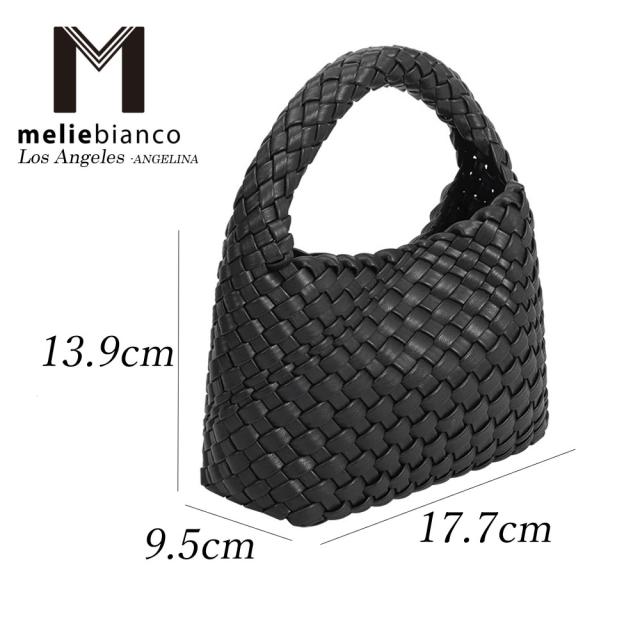 限定品 Melie Bianco メリービアンコ BC3304 Sylvie Taupe Recycled Vegan Top Handle Bag レディース メッシュ 編込 エレガント スクエア型　バッグ クラッチ ミニバッグ ハンドバッグ 高級　レザー ビーガン バック 30代 40代 20代 50代 クロワッサン　ボッテガ_13