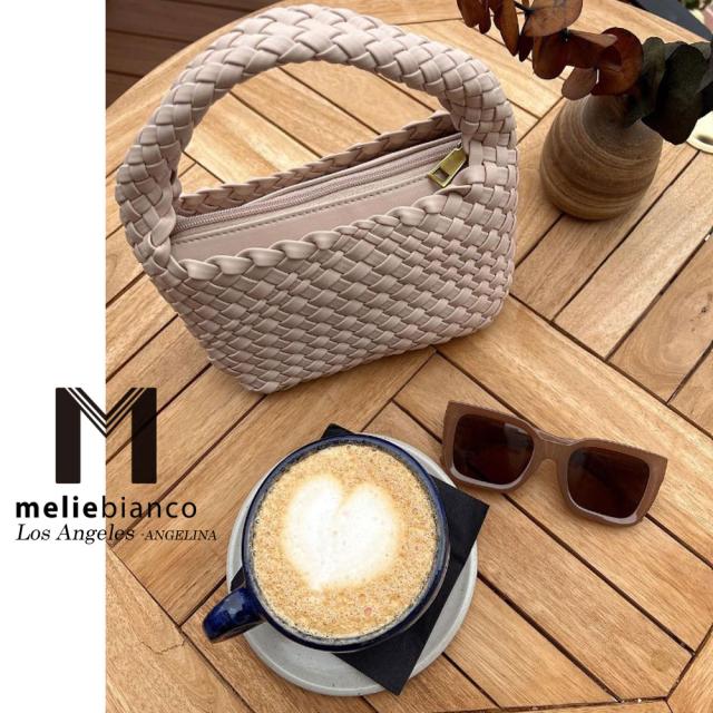 限定品 Melie Bianco メリービアンコ BC3304 Sylvie Taupe Recycled Vegan Top Handle Bag レディース メッシュ 編込 エレガント スクエア型　バッグ クラッチ ミニバッグ ハンドバッグ 高級　レザー ビーガン バック 30代 40代 20代 50代 クロワッサン　ボッテガ_4