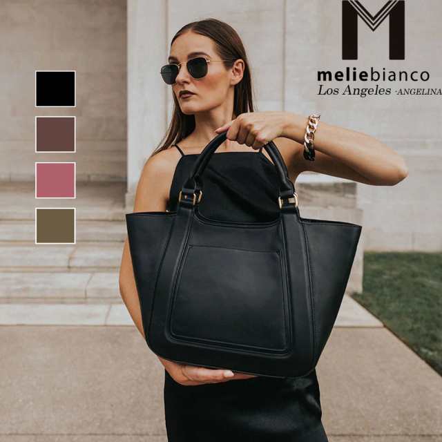 限定品 2024 Melie Bianco（メリービアンコ）BC4007 Michelle Black Recycled Vegan Tote Bag レディース 大容量 大きめ リッチ トートバ