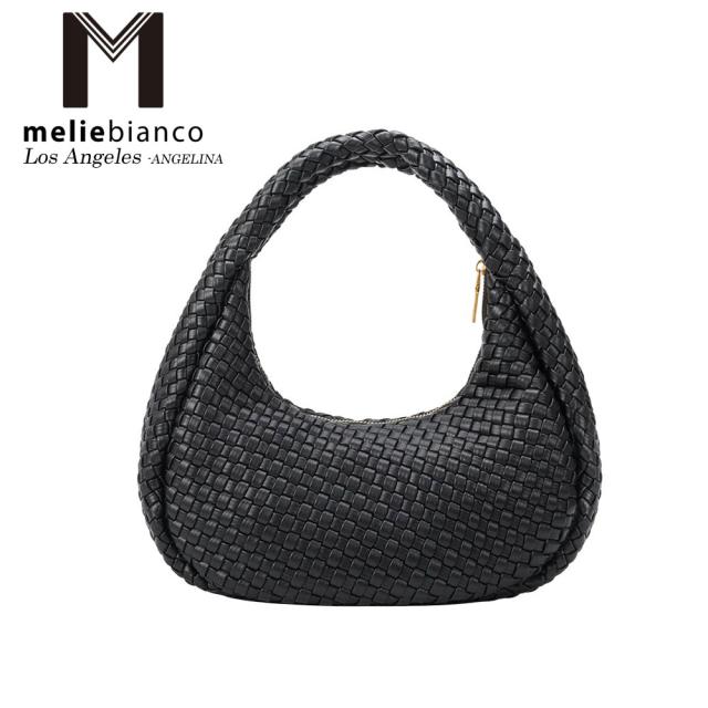 限定品 2024 Melie Bianco（メリービアンコ）BC4525 Lorelai Recycled Vegan Shoulder Bag レディース 手織り 編み込み メッシュ 網目 リッチ ハンドバッグ 三日月 トートバッグ 高級ヴィーガンレザー ビーガン ヘイリービーバー 30代 40代 20代 50代 ハーフムーン ボッテガ 限定品 2024 Melie Bianco（メリービアンコ）BC4525 Lorelai Recycled
