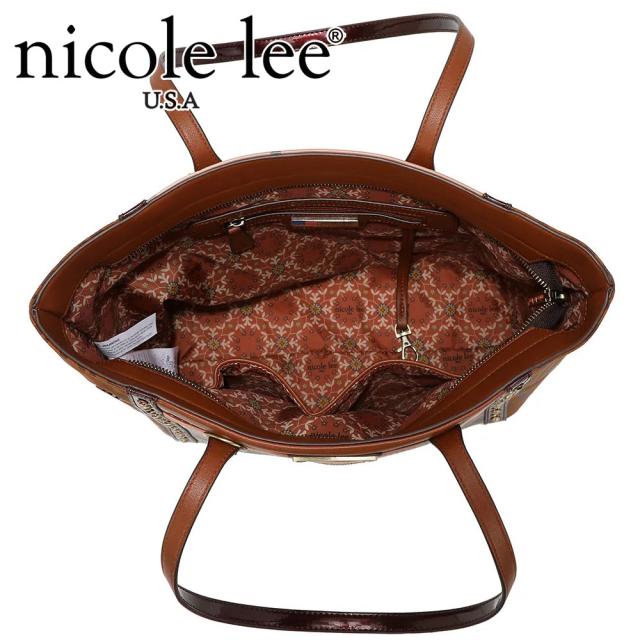NICOLE LEE ニコールリー HNE16924 レディース ニコル リー 大人リッチ カウガール トートバッグ ショルダー バック ビーガン レザー スパンコール ビジュー 公式 2WAY ラインストーン HEAVEN ON EARTH SHOPPER 大きめ A4 マザーズバッグ ゼブラ柄 トラ柄_8
