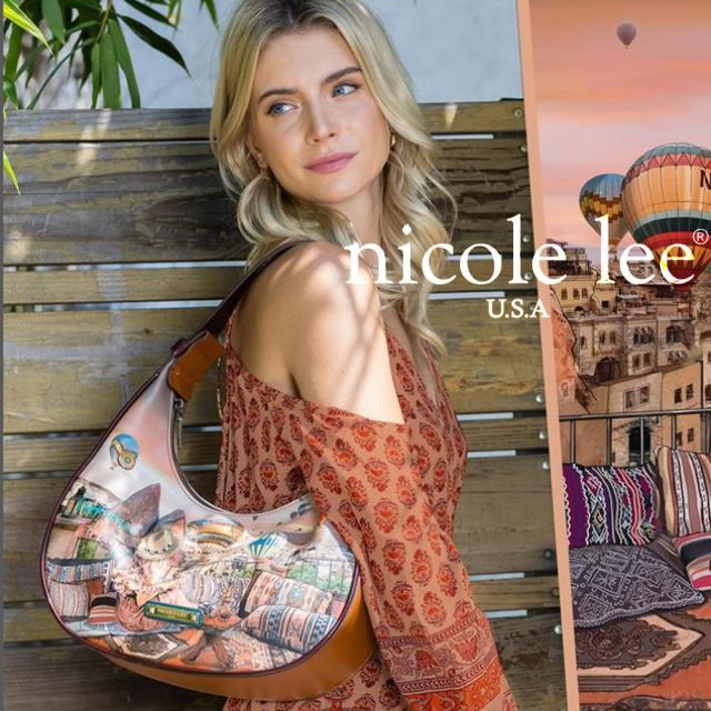 2024  新作  NICOLE LEE ニコールリー HNE16926 レディース ニコル リー リッチ カウガール 三日月バッグ ハンドバッグ ショルダー バック ビーガンレザー スパンコール ビジュー 公式 2WAY ラインストーン HEAVEN ON EARTH SHOULDER BAG ブラウン ハリウッド スタッズ 気球の通販は