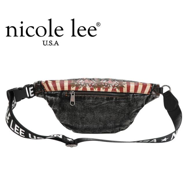 NICOLE LEE ニコールリー JS16975 SISTERS SECRET レディース ニコルリー デニム ロゴショルダー ナナメ掛け ボディバッグ ショルダーバッグ オーロラビジュー ワッペン イラスト ステッチ DENIM SISTERS SECRET BELT BAG ラインストーン ジーンズ 通勤通学_1