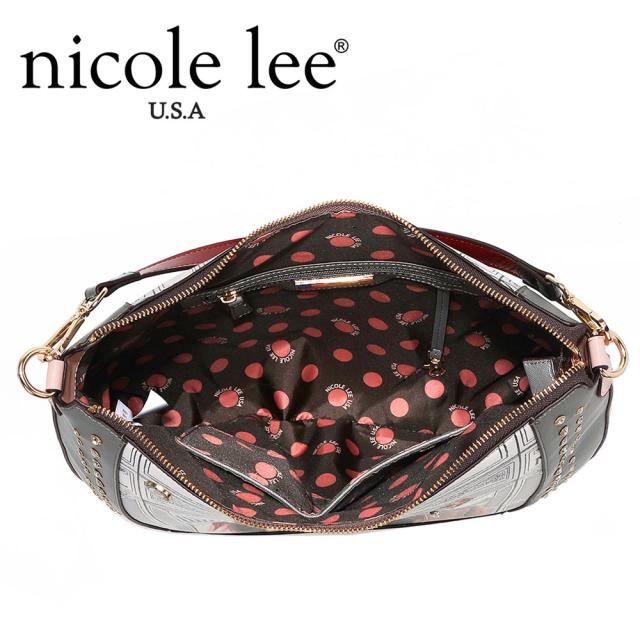 数量限定 NICOLE LEE ニコールリー LNO17064 LADIES NIGHT OUT HOBO BAG レディース トートバッグ ショルダー ハンドバッグ 海外ブランド バック  ニコルリー カラーストーン スタッズ クール かっこいい クリスマス レオパード柄 ビジュー キラキララメ 大き_10