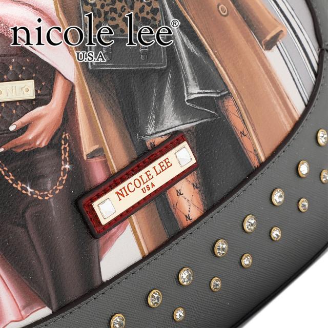 数量限定 NICOLE LEE ニコールリー LNO17064 LADIES NIGHT OUT HOBO BAG レディース トートバッグ ショルダー ハンドバッグ 海外ブランド バック  ニコルリー カラーストーン スタッズ クール かっこいい クリスマス レオパード柄 ビジュー キラキララメ 大き_4