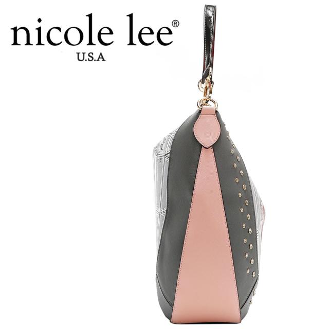 数量限定 NICOLE LEE ニコールリー LNO17064 LADIES NIGHT OUT HOBO BAG レディース トートバッグ ショルダー ハンドバッグ 海外ブランド バック  ニコルリー カラーストーン スタッズ クール かっこいい クリスマス レオパード柄 ビジュー キラキララメ 大き_5