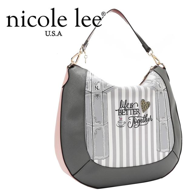 数量限定 NICOLE LEE ニコールリー LNO17064 LADIES NIGHT OUT HOBO BAG レディース トートバッグ ショルダー ハンドバッグ 海外ブランド バック  ニコルリー カラーストーン スタッズ クール かっこいい クリスマス レオパード柄 ビジュー キラキララメ 大き_8