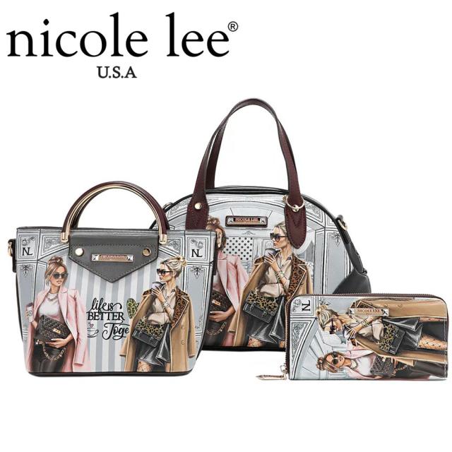 数量限定 NICOLE LEE ニコールリー SET17114A LADIES NIGHT OUT レディース  ドームバッグ ハンド バッグ　バック　鞄　かばん　ニコルリー 大きめ ボストン ビーガンレザー 30代 40代 20代 50代 60代 ワードローブ 旅行 2WAY ショルダー  公式 通勤通学_11