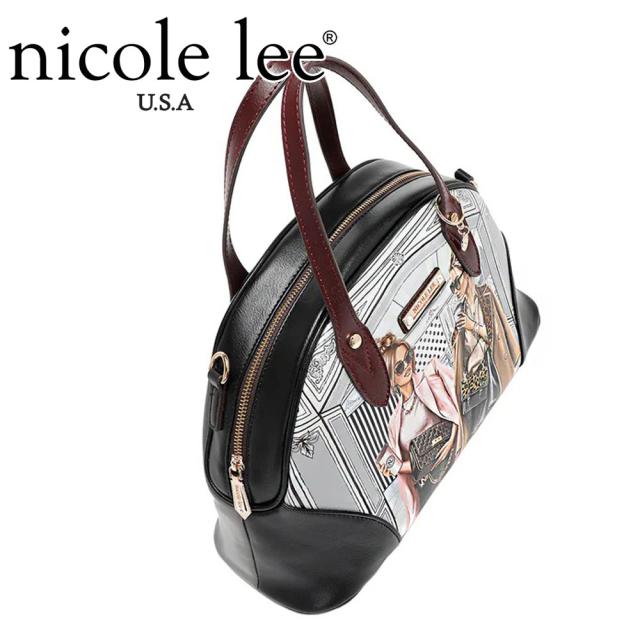 数量限定 NICOLE LEE ニコールリー SET17114A LADIES NIGHT OUT レディース  ドームバッグ ハンド バッグ　バック　鞄　かばん　ニコルリー 大きめ ボストン ビーガンレザー 30代 40代 20代 50代 60代 ワードローブ 旅行 2WAY ショルダー  公式 通勤通学_4