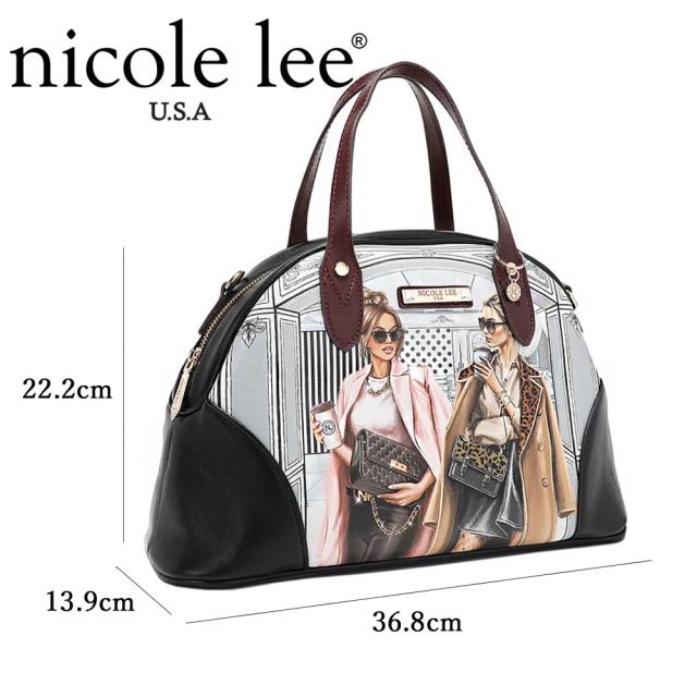 数量限定 NICOLE LEE ニコールリー SET17114A LADIES NIGHT OUT レディース  ドームバッグ ハンド バッグ　バック　鞄　かばん　ニコルリー 大きめ ボストン ビーガンレザー 30代 40代 20代 50代 60代 ワードローブ 旅行 2WAY ショルダー  公式 通勤通学_7