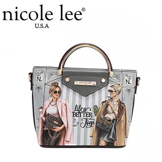 2024 新作 秋冬  数量限定 NICOLE LEE ニコールリー SET17114B LADIES NIGHT OUT レディース  ハンドバッグ ショルダー バック　鞄　かばん　ニコルリー 小さめ クラッチ ビーガンレザー 30代 40代 20代 50代 60代 インバッグ 旅行 2WAY ミニバッグ 公式 女性 ストライプ