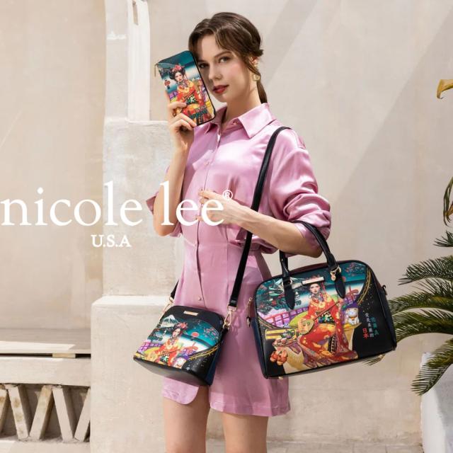 数量限定 NICOLE LEE ニコールリー SET　17116A レディース ハンド バッグ　バック　鞄　かばん　ニコルリー 大きめ ボストン ビーガンレザー 30代 40代 20代 50代 60代 ワードローブ 旅行 2WAY ショルダー 公式 女性 アメリカ ジャパン 芸者 日本_11