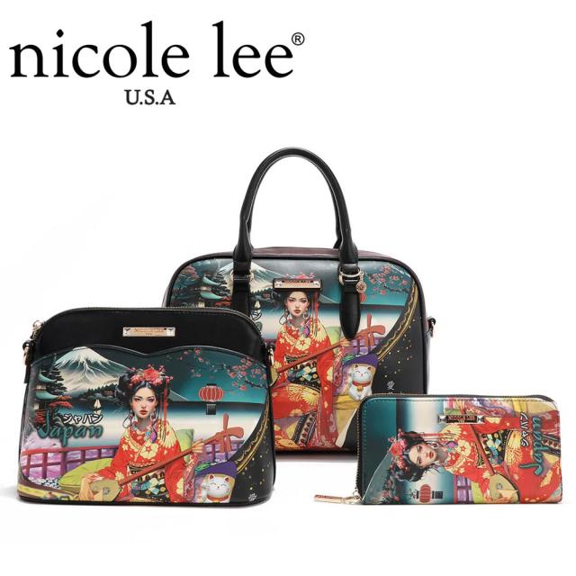 数量限定 NICOLE LEE ニコールリー SET　17116A レディース ハンド バッグ　バック　鞄　かばん　ニコルリー 大きめ ボストン ビーガンレザー 30代 40代 20代 50代 60代 ワードローブ 旅行 2WAY ショルダー 公式 女性 アメリカ ジャパン 芸者 日本_12