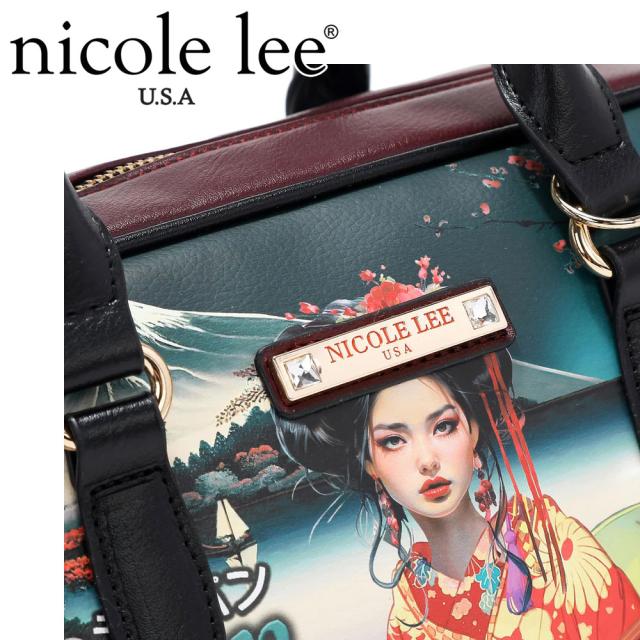 数量限定 NICOLE LEE ニコールリー SET　17116A レディース ハンド バッグ　バック　鞄　かばん　ニコルリー 大きめ ボストン ビーガンレザー 30代 40代 20代 50代 60代 ワードローブ 旅行 2WAY ショルダー 公式 女性 アメリカ ジャパン 芸者 日本_2
