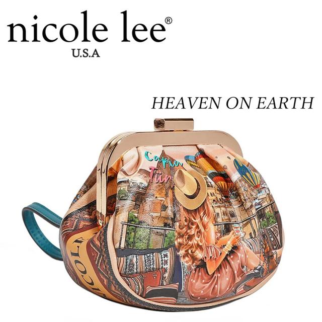 2024 数量限定 NICOLE LEE ニコールリー CP6623 レディース がま口 コスメ ポーチ ミニバッグ リップ 春夏秋冬 ビーガンレザー ヴィーガン 人気 30代 40代 20代 SDGs ボックス付き クリスマスプレゼント MINI COIN PURSE WRISTLET フリンジストラップ ニコルリー 幾何学模様 2024 数量限定 NICOLE LEE ニコールリー CP6623 レディース がま口