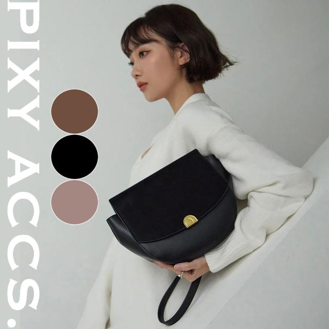 保証付 返品OK  日本正規代理店  2024 PIXY ACCS. ピクシーアックス  DP220011 レディース ハーフムーンバッグ ショルダーバッグ レトロ クラシカル ベルベット エレガント 通勤通学 レザー 人気 20代 30代 40代 50代 60代 台湾 Lizzie半月包 半月バッグ 小さめ 旅行バッグ