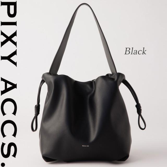 保証付 返品OK  日本正規代理店  2024 PIXY ACCS. ピクシーアックス  GR230010 レディース リッチ ロゴ 巾着 ドローコード ショルダーバッグ ハンドバッグ トートバッグ ビジネス エレガント 通勤通学 レザー 人気 20代 30代 40代 50代 60代 台湾 Lullaby 拉?小包 GRN-RE