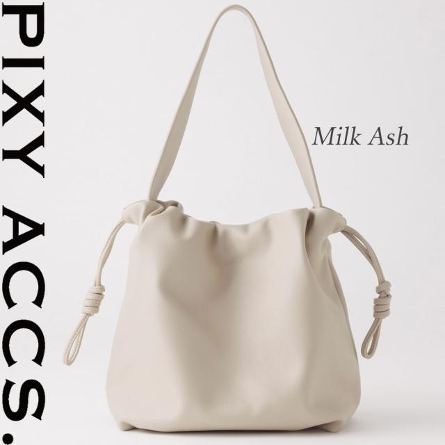 保証付 返品OK  日本正規代理店  2024 PIXY ACCS. ピクシーアックス  GR230010 レディース リッチ ロゴ 巾着 ドローコード ショルダーバッグ ハンドバッグ トートバッグ ビジネス エレガント 通勤通学 レザー 人気 20代 30代 40代 50代 60代 台湾 Lullaby 拉?小包 GRN-RE