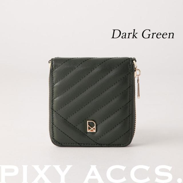 保証付 返品OK 日本正規代理店 PIXY ACCS. ピクシーアックス PW220005 レディース キルティング フェミニン 二つ折り ラウンドファスナーミニ財布 ウォレット お財布バッグ チェーンショルダー エレガント 本革 レザー 人気ブランド 台湾 幻夢交織車線真皮掛？短夾_10