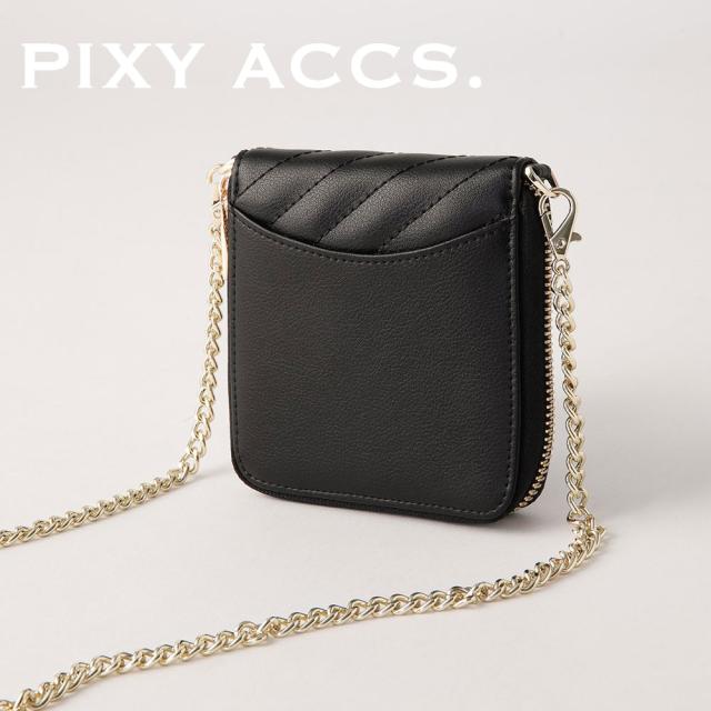 保証付 返品OK 日本正規代理店 PIXY ACCS. ピクシーアックス PW220005 レディース キルティング フェミニン 二つ折り ラウンドファスナーミニ財布 ウォレット お財布バッグ チェーンショルダー エレガント 本革 レザー 人気ブランド 台湾 幻夢交織車線真皮掛？短夾_15