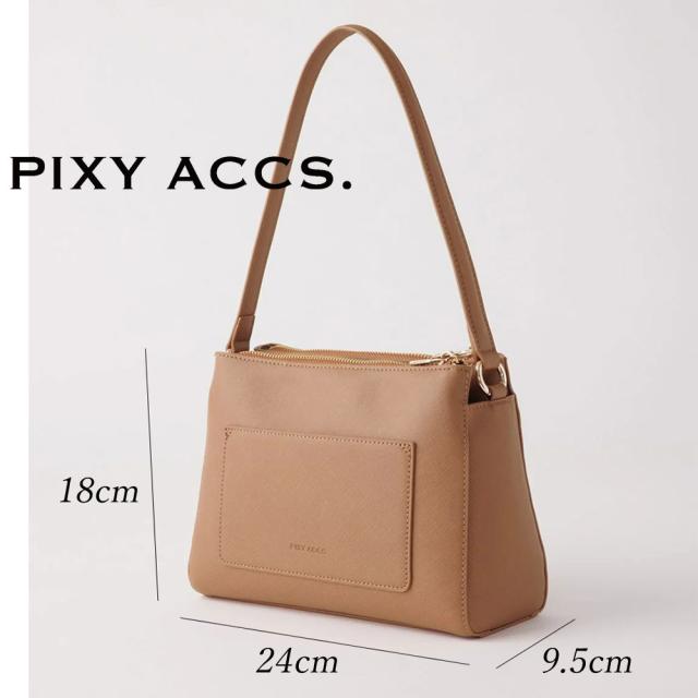 保証付 返品OK 日本正規代理店  PIXY ACCS. ピクシーアックス PX220042 レディース エレガント リッチ ビーガンレザー 2way トートバッグ ポーチ バッグ ショルダー 仕切り 通勤通学 レザー 20代 30代 40代 50代 60代 台湾 窗外光景小側背包 大人シンプル ナナメ掛け_14